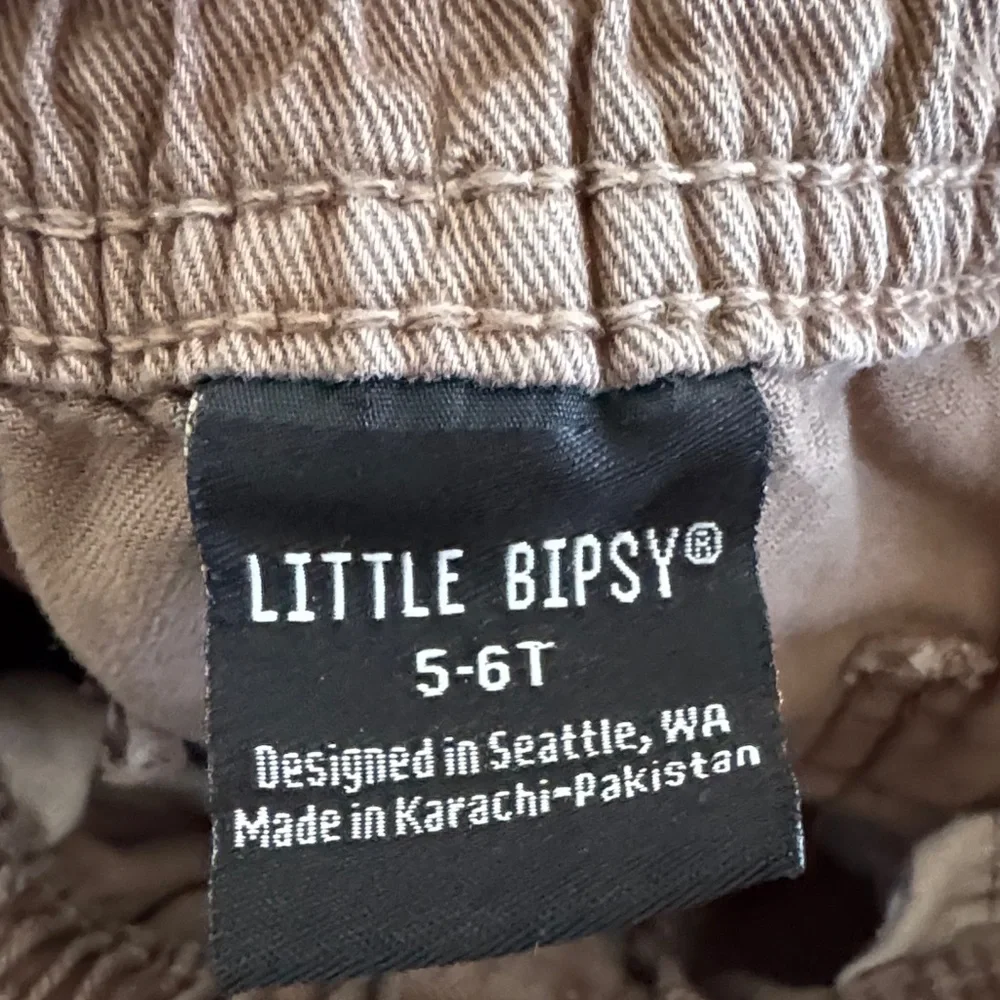 Little Bipsy Brown Cargo Jogger Pants 5-6T - Picture 4 of 4